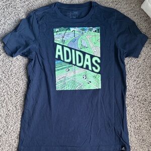 Adidas Blue Tee with Graphic Print